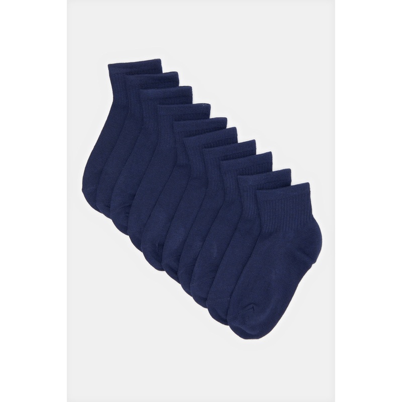 Senior Boys Navy High Ankle Socks Set (Pack of 5)