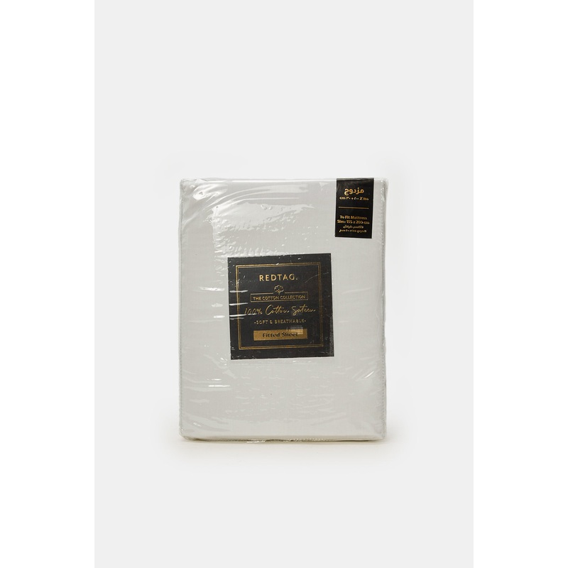 White Cotton Fitted Sheet (Double Size)