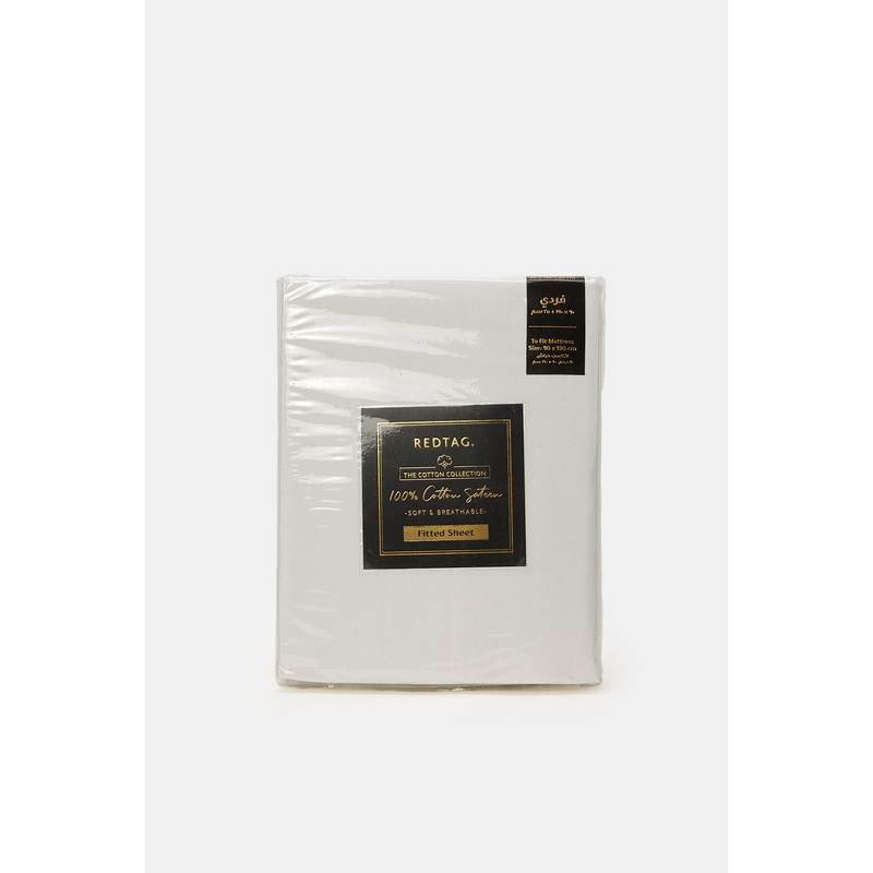White Cotton Fitted Sheet(Single Size)