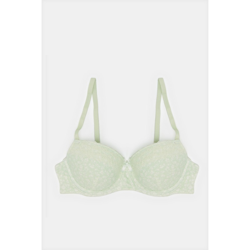 Women Green Floral Print Balconette Bras Set (Pack of 2)