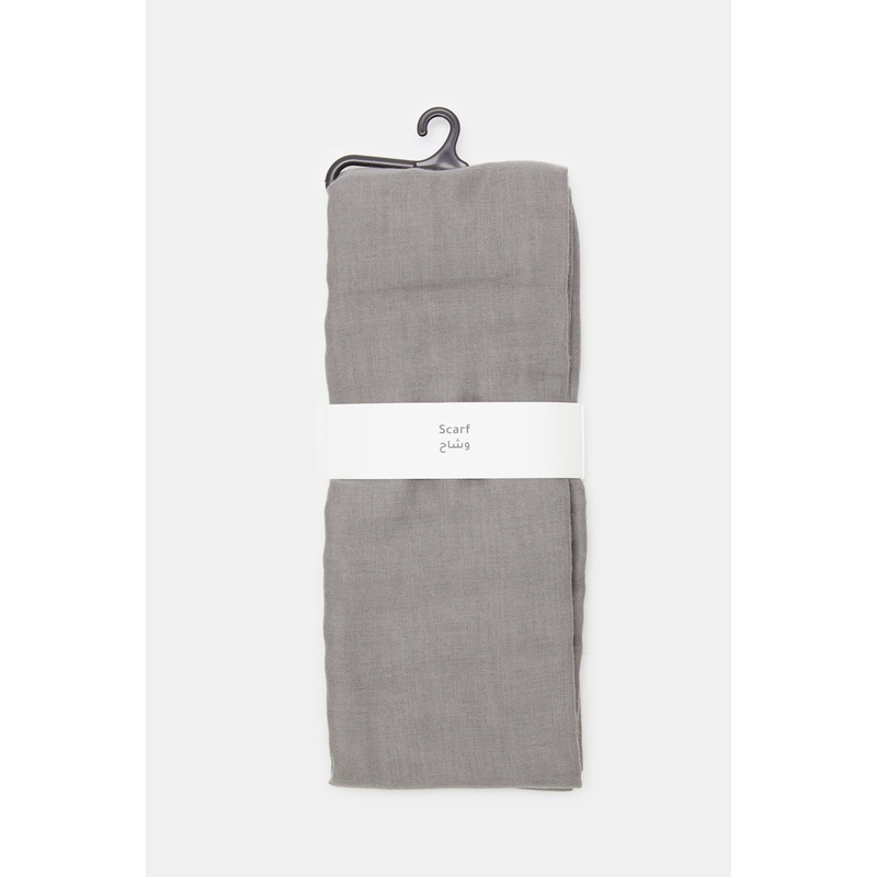 Women Grey Plain Scarf