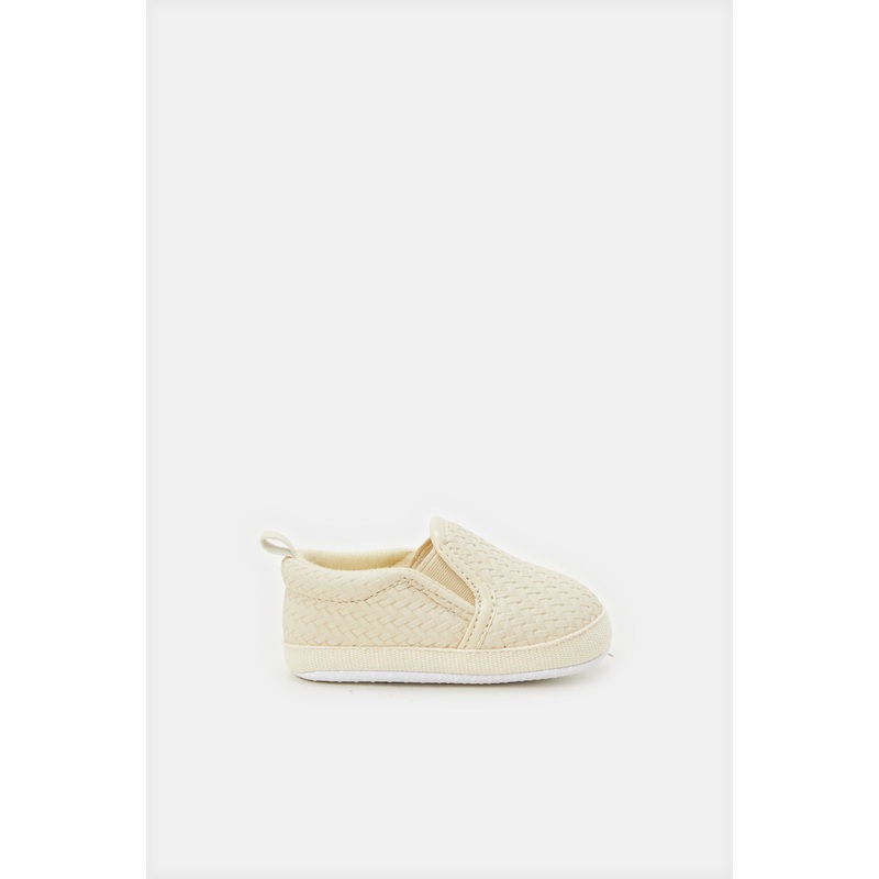Baby Beige Slip on Pram Shoe|0-6 Months|6-12 Months|12-18 Months