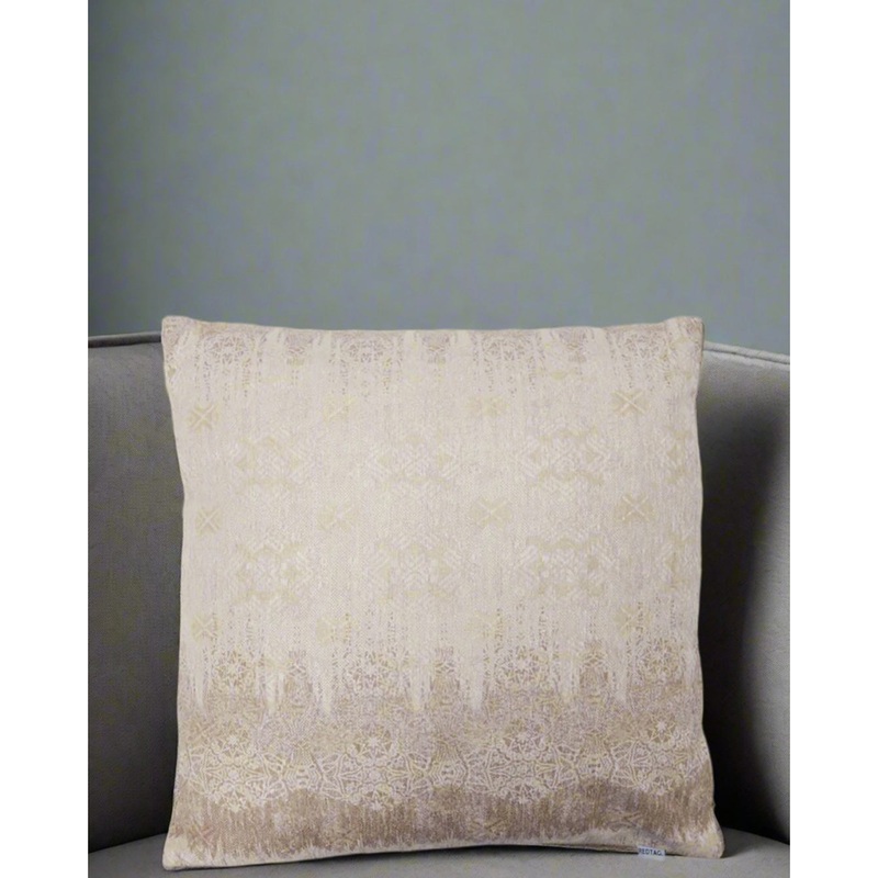 Beige Faded Jacquard Cushion