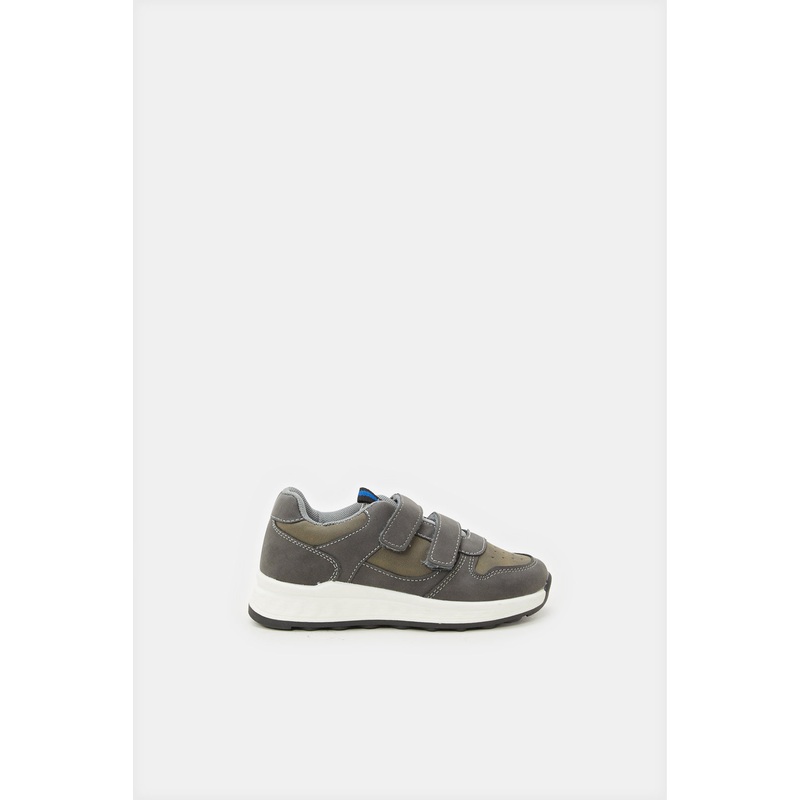 Boys Charcoal Material Block Sneakers