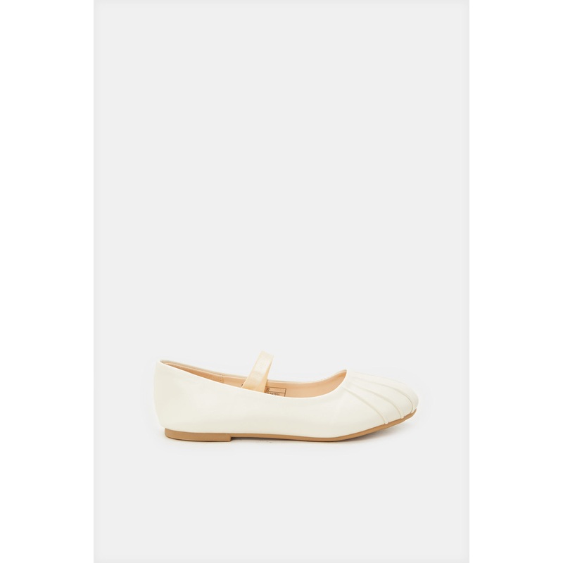 Girls Cream Pleated Ballerina|EU25|EU26|EU27|EU28|EU29|EU30