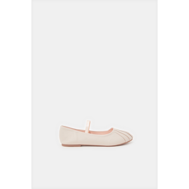 Girls Cream Pleated Ballerina|EU31|EU32|EU33|EU34|EU35|EU36|EU37