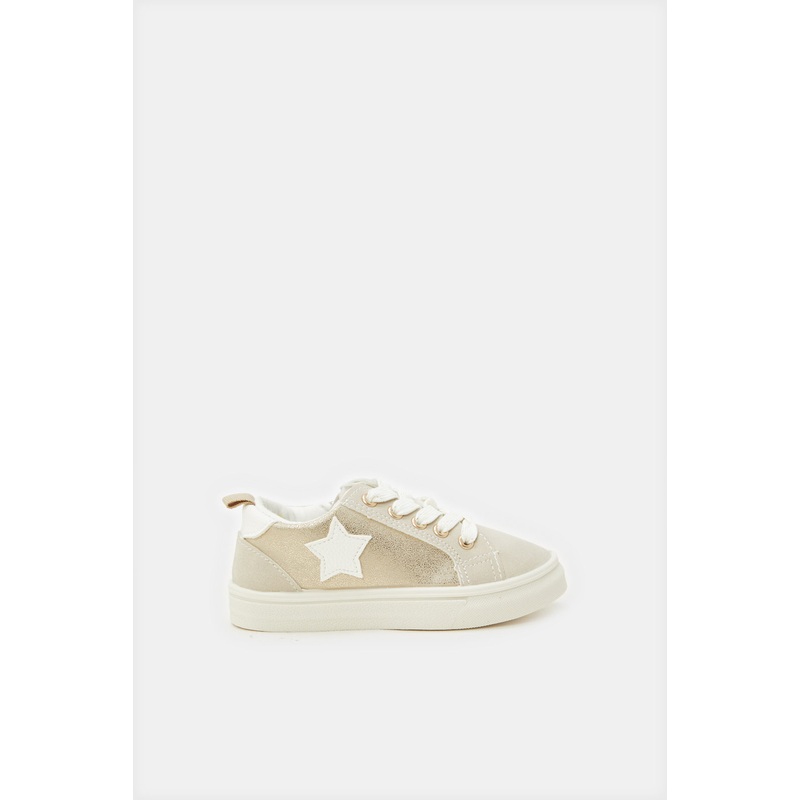 Girls Gold Lace-Up Sneaker|EU25|EU26|EU27|EU28|EU29|EU30