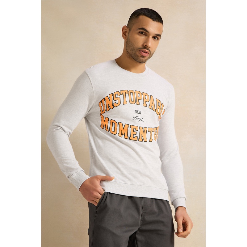 Men Grey Printed Sweatshirt|Small|Medium|Large|X-Large|XX-Large