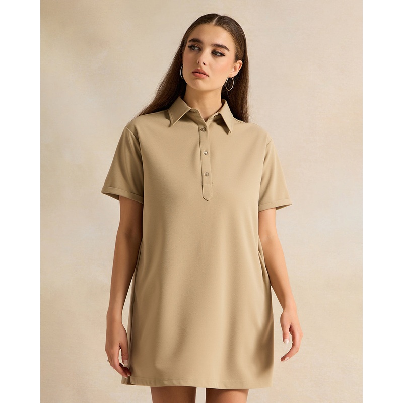 Women Beige Shirt Dress|UK8|UK10|UK12|UK14|UK16|UK18