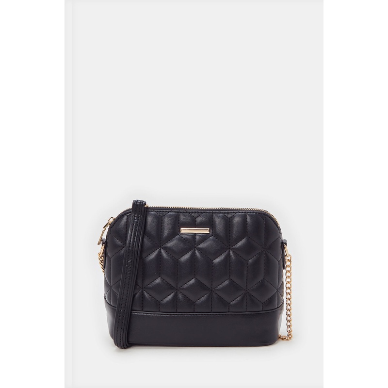 Women Black Quilting Crossbody Bag