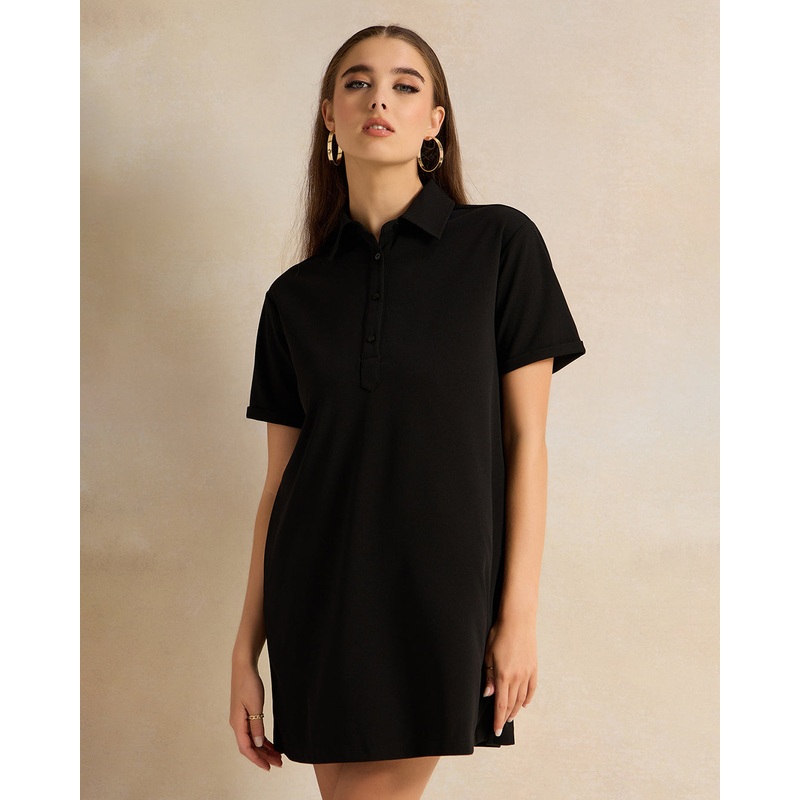 Women Black Shirt Dress|UK8|UK10|UK12|UK14|UK16|UK18
