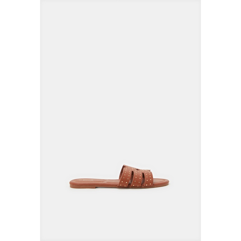Women Tan Studs Strappy Mule|EU36|EU37|EU38|EU39|EU40|EU41