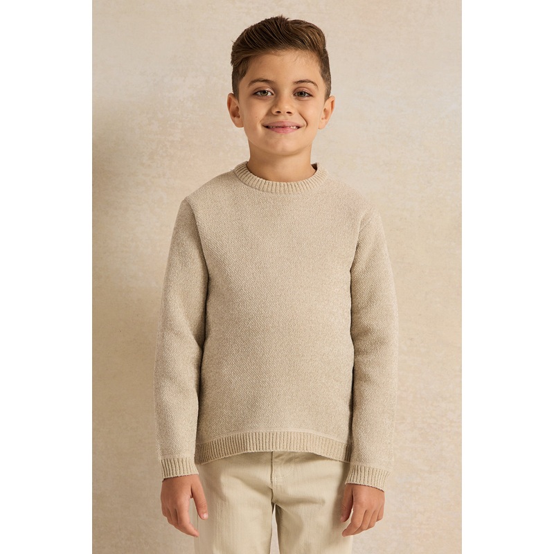 Boys Beige Plain Pullover|2-3 Years|3-4 Years|4-5 Years|5-6 Years|6-7 Years|7-8 Years