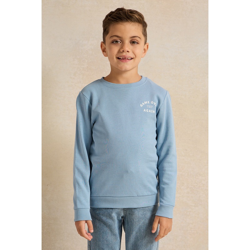 Boys Blue Printed Sweatshirt|2-3 Years|3-4 Years|4-5 Years|5-6 Years|6-7 Years|7-8 Years