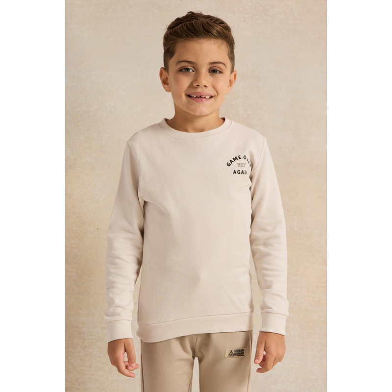 Boys Ecru Printed Sweatshirt|2-3 Years|3-4 Years|4-5 Years|5-6 Years|6-7 Years|7-8 Years