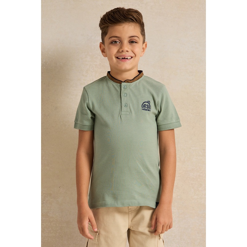 Boys Mint Short Sleeve Polo T-Shirt