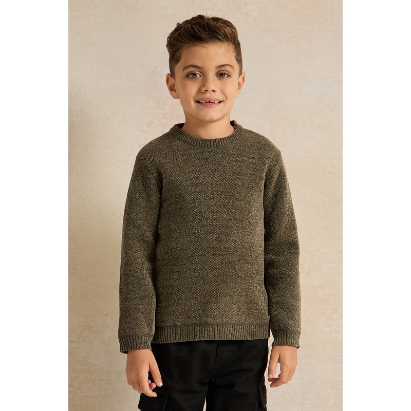 Boys Olive Plain Pullover|2-3 Years|3-4 Years|4-5 Years|5-6 Years|6-7 Years|7-8 Years
