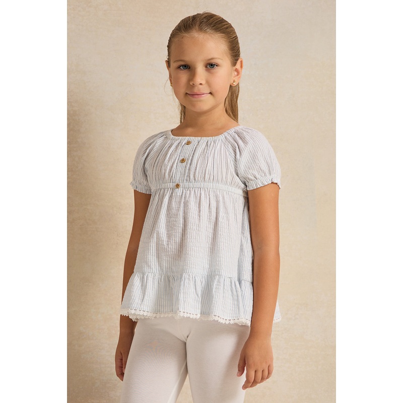Girls Blue Stripes Blouse|2-3 Years|3-4 Years|4-5 Years|5-6 Years|6-7 Years|7-8 Years