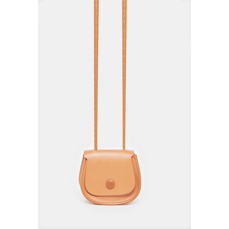 Girls Brown Plain Cross Body Bag