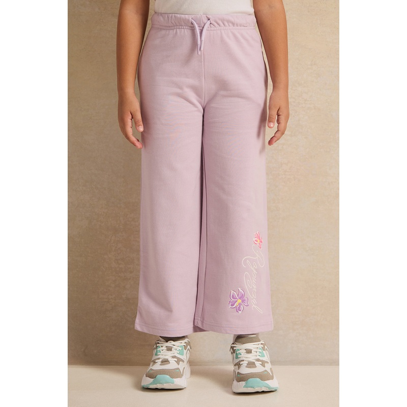Girls Lilac Rapunzel Printed Active Track Pants