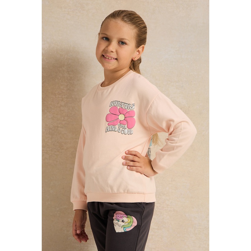 Girls Pink Printed Sweatshirt|2-3 Years|3-4 Years|4-5 Years|5-6 Years|6-7 Years|7-8 Years