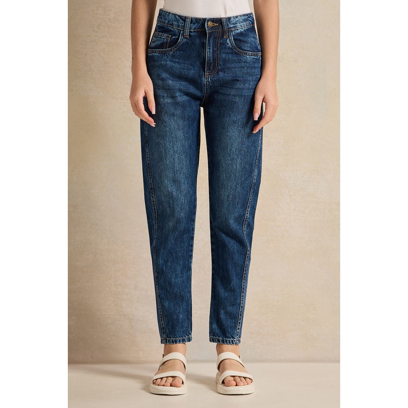 Girls Senior Blue Baloon Fit Jeans