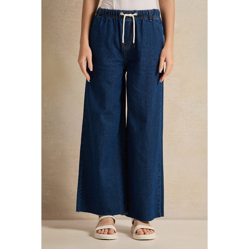 Girls Senior Blue Paper Bag Jeans