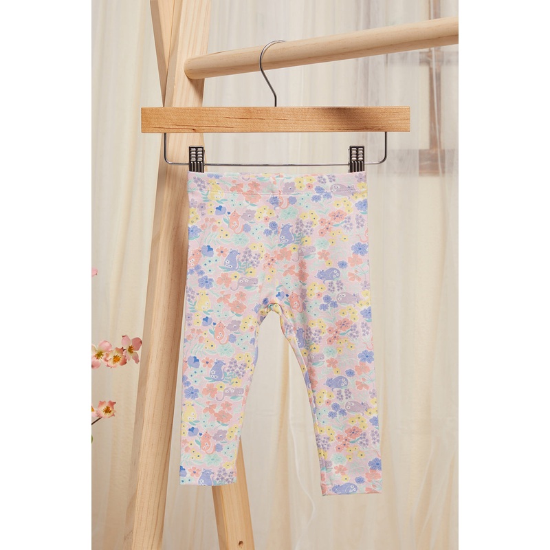 Infant Girls Ivory Printed Leggings