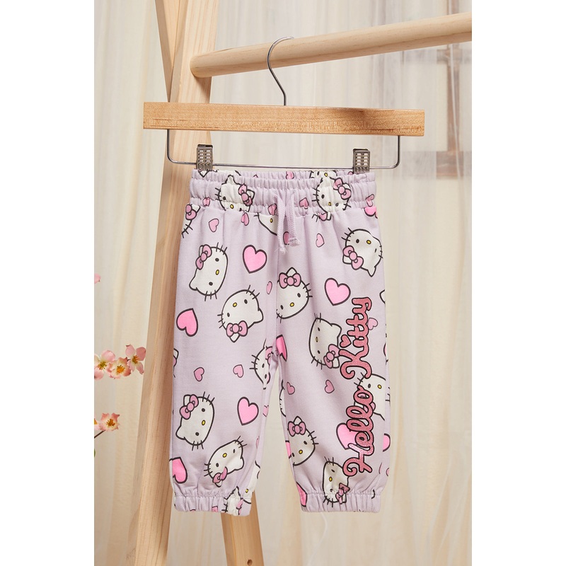 Infant Girls Pink Printed Active Pants