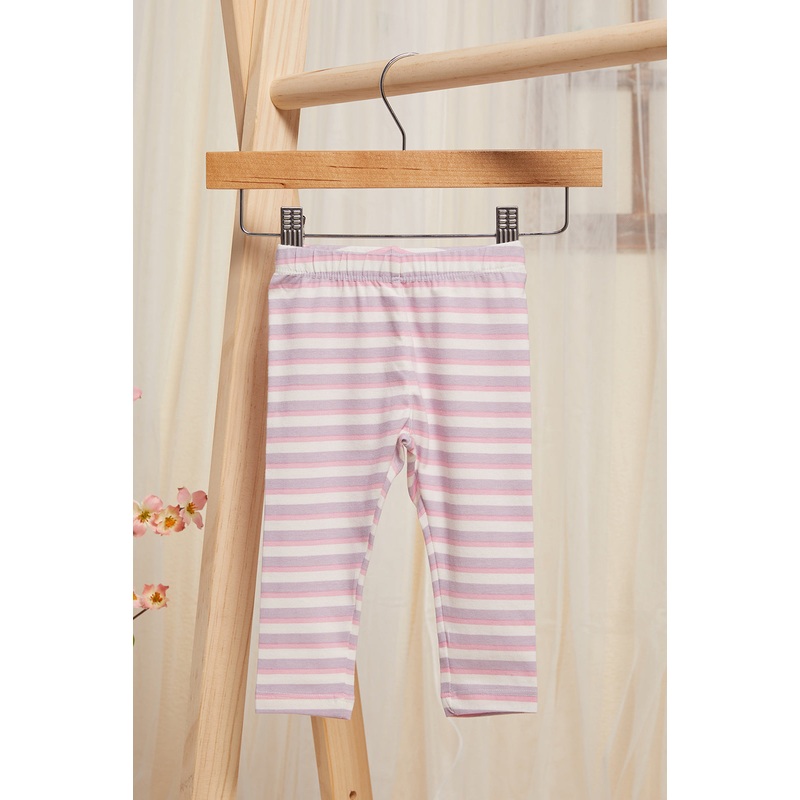 Infant Girls Pink Striped Leggings