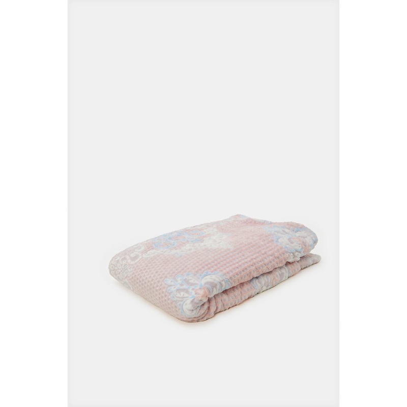 Pink Floral Printed Blanket (Single Size)