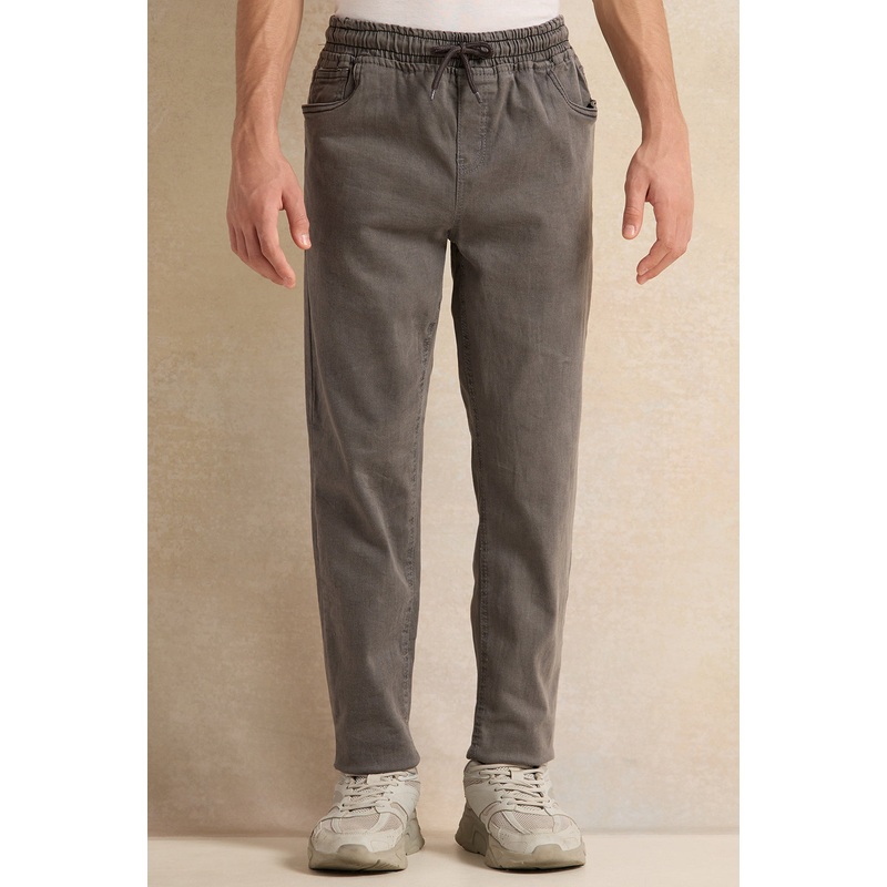 Senior Boys Grey Pull On Jogger Jeans