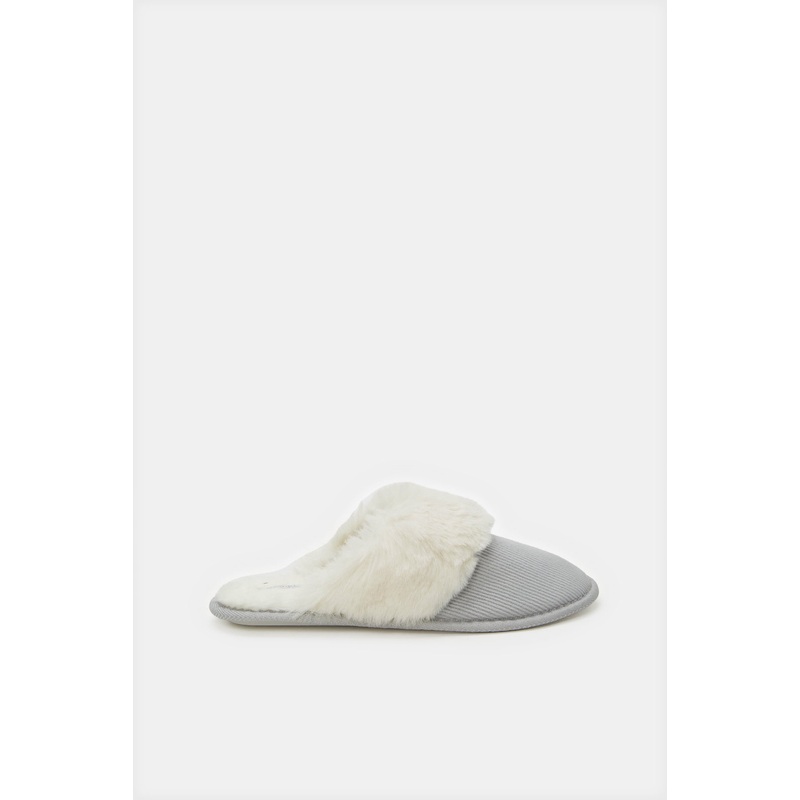Women Grey Corduroy Slipper|Small|Medium|Large