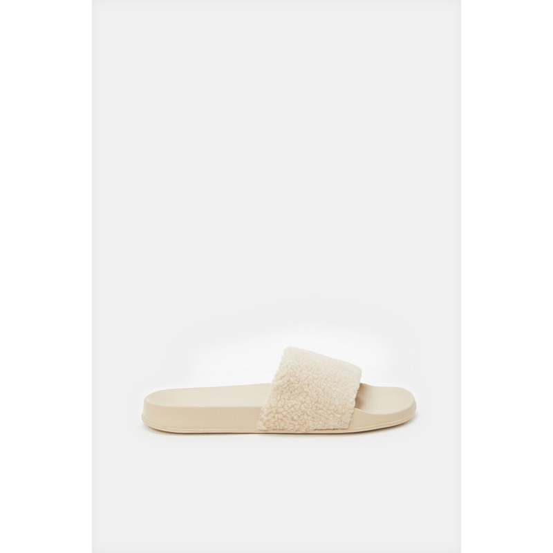 Women Ivory Sherpa Slide|EU36|EU37|EU38|EU39|EU40|EU41