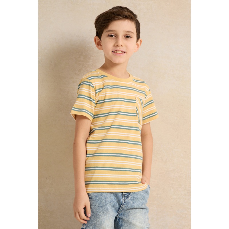Yellow Stripe Short Sleeve T-Shirt