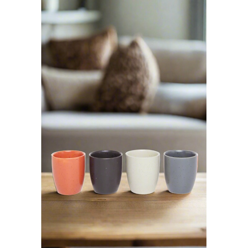 Assorted Small Plain Cup Set (4 Piece)