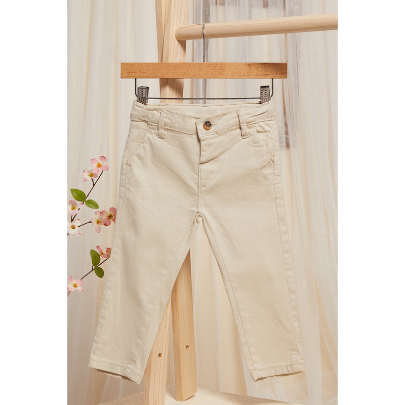 Infant Boys Beige Plain Casual Trouser