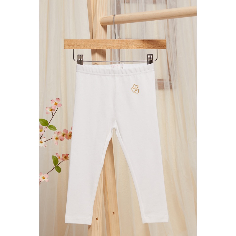 Infant Girls White Plain Leggings