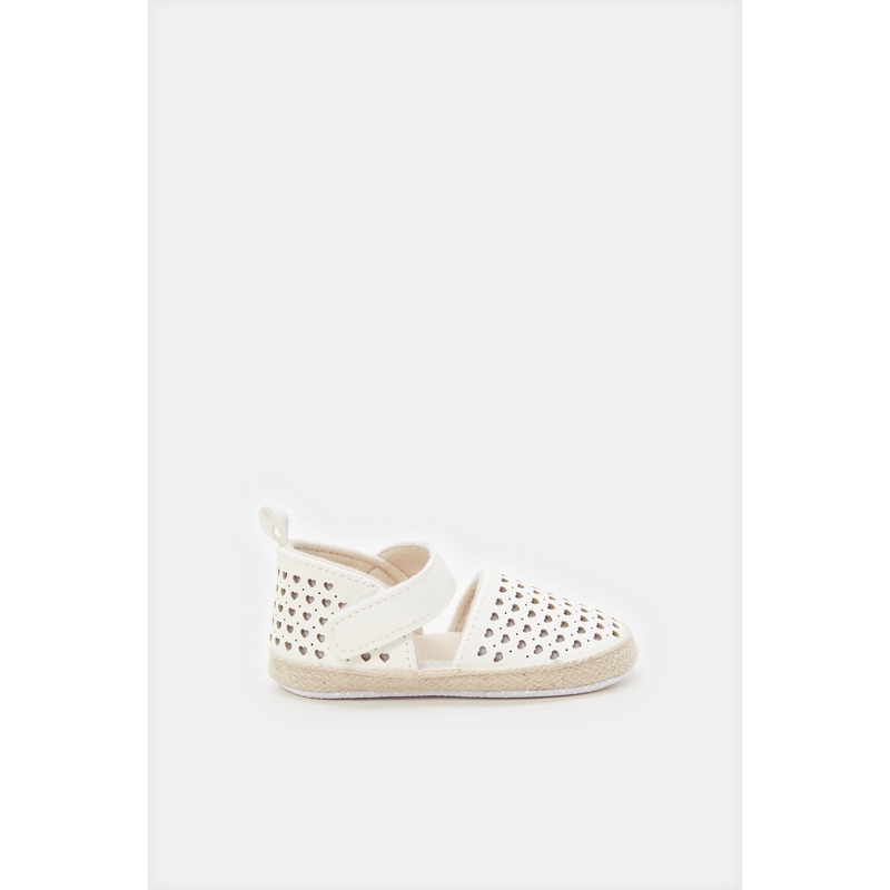 Infant Girls White Pram Shoe|0-6 Months|6-12 Months|12-18 Months