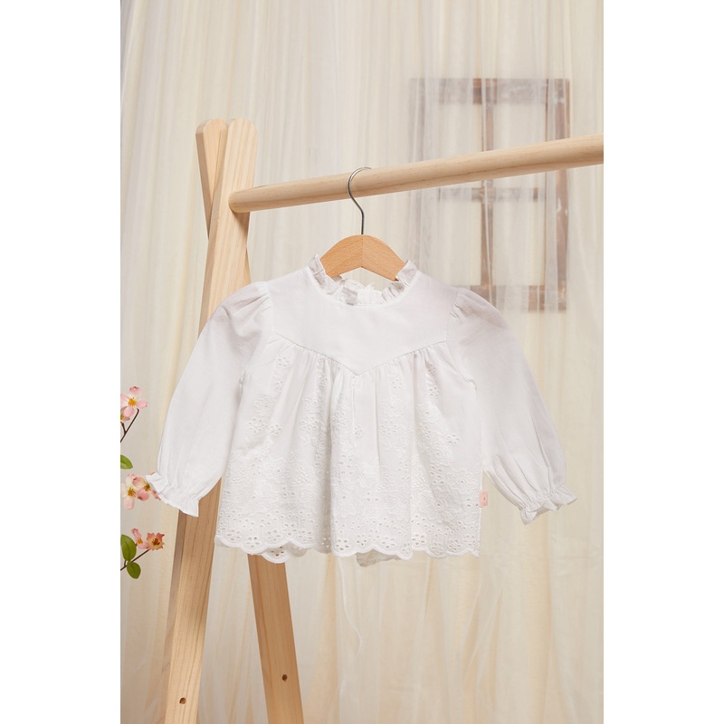 Infant Girls White Woven Blouse