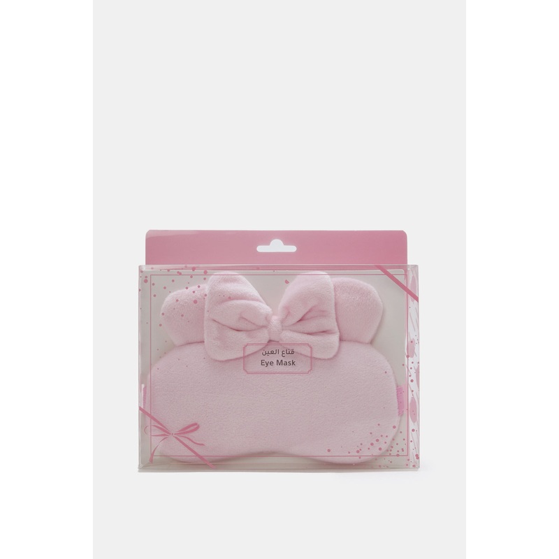 Pink Plain Embellished Eye Mask