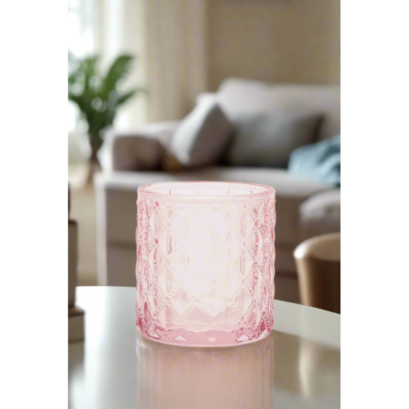 Pink Textured T-Light Holder