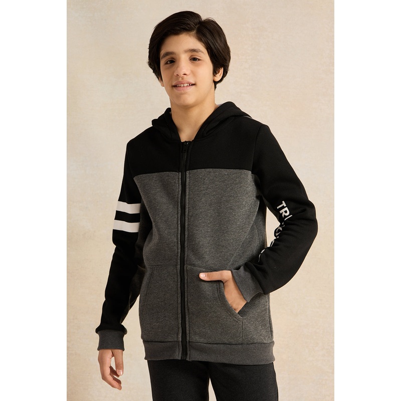 Senior Boys Charcoal Hooded Sweatshirt