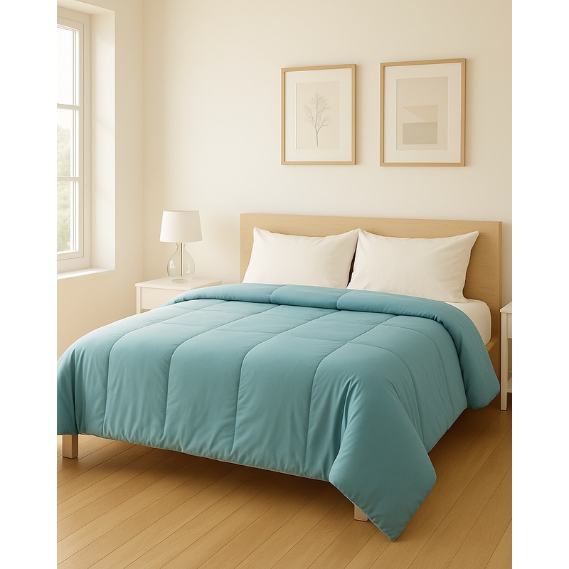 Teal Plain Comforter (King Size)