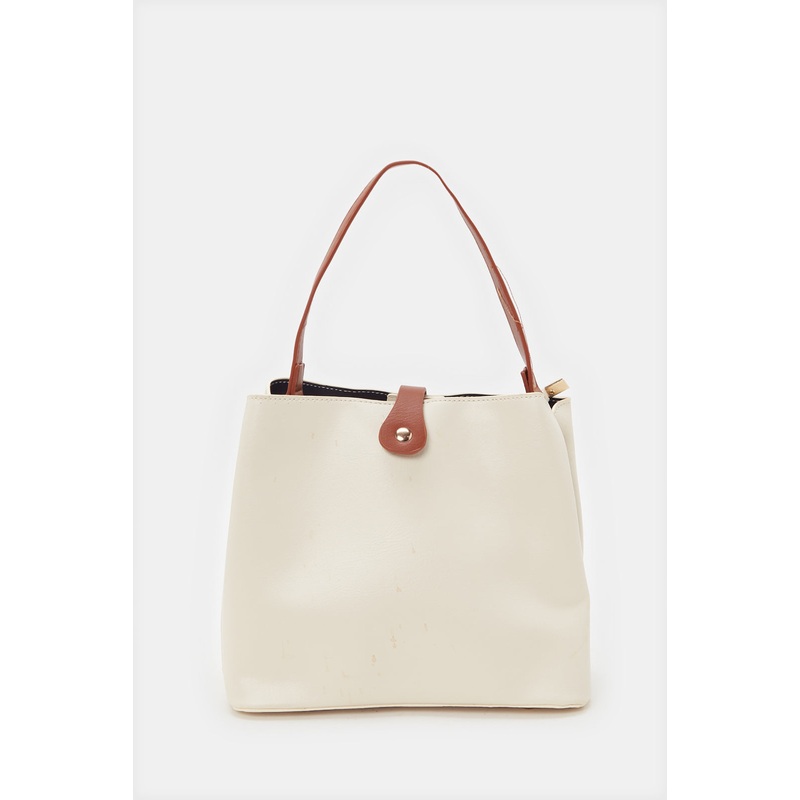 Women Beige Bucket Bag