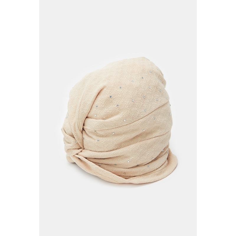 Women Beige Modest Cap