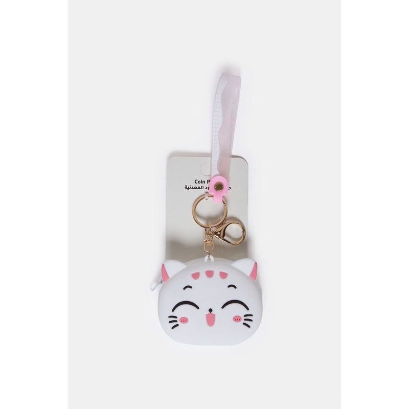 Women White Embellished Cat Bag Add-On