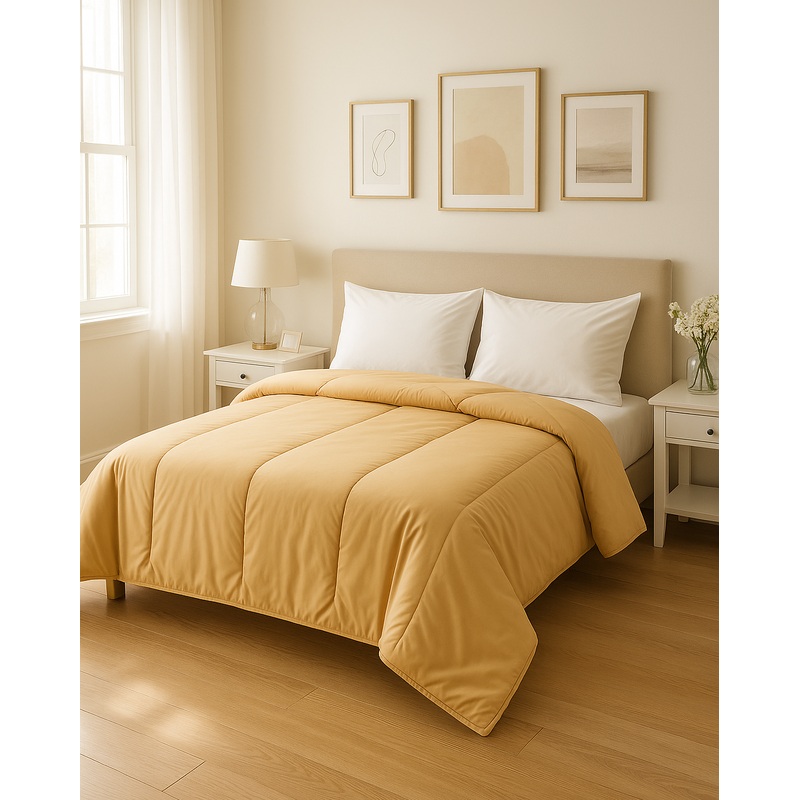 Yellow Plain Comforter (King Size)