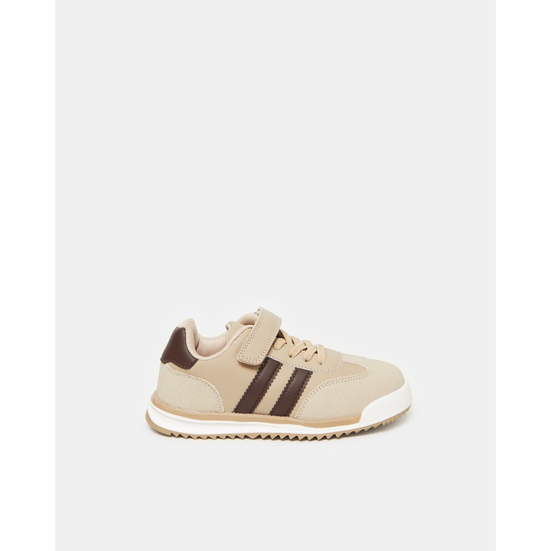Boys Beige Colour Block Sneakers