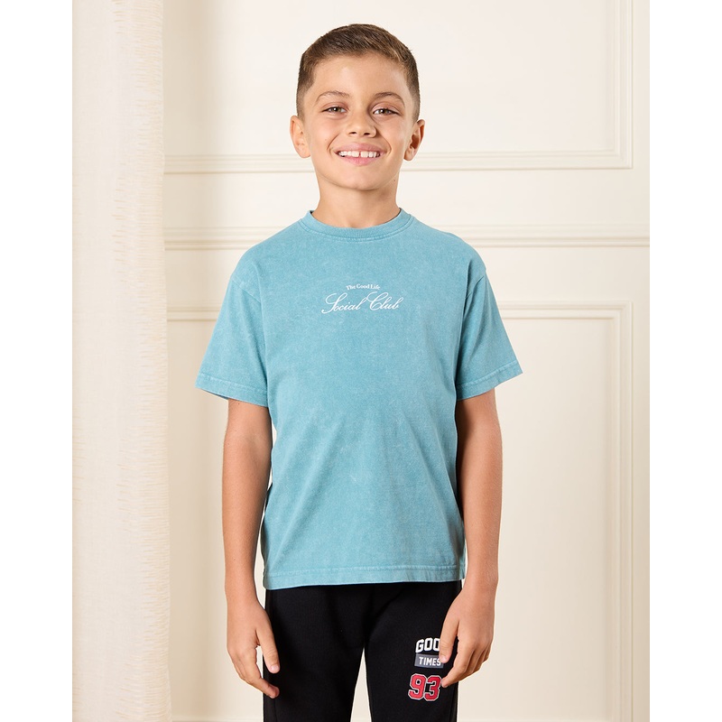 Boys Teal Printed T-Shirt|2-3 Years|3-4 Years|4-5 Years|5-6 Years|6-7 Years|7-8 Years